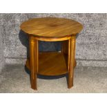 Inlaid Mahogany 2 tier Lamp table, diameter 76cm