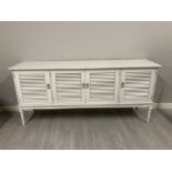 A large white painted sideboard 200 x 92 x 51cm