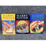 3x Harry Potter first edition hardback books includes the order of the Phoenix, the half-blood