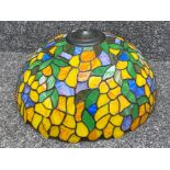 Large Tiffany style multi coloured light shad (orange, green & blue) diameter 42cm