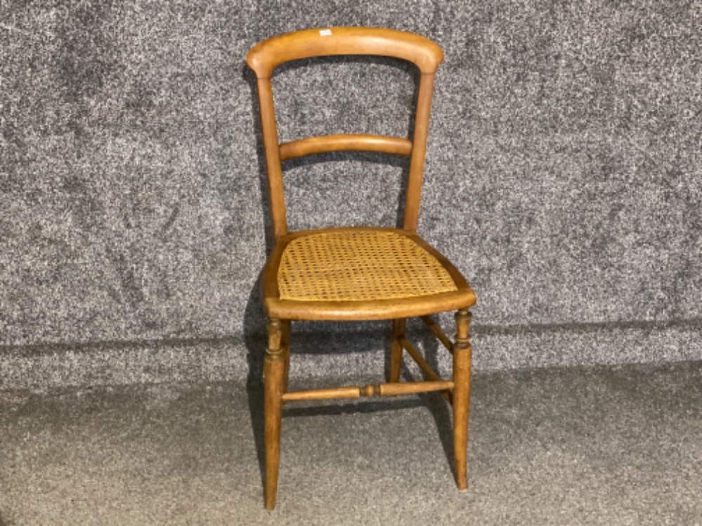 Mahogany bedroom chair with wicker seat