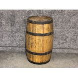 An oak coopered barrel, height 89cm