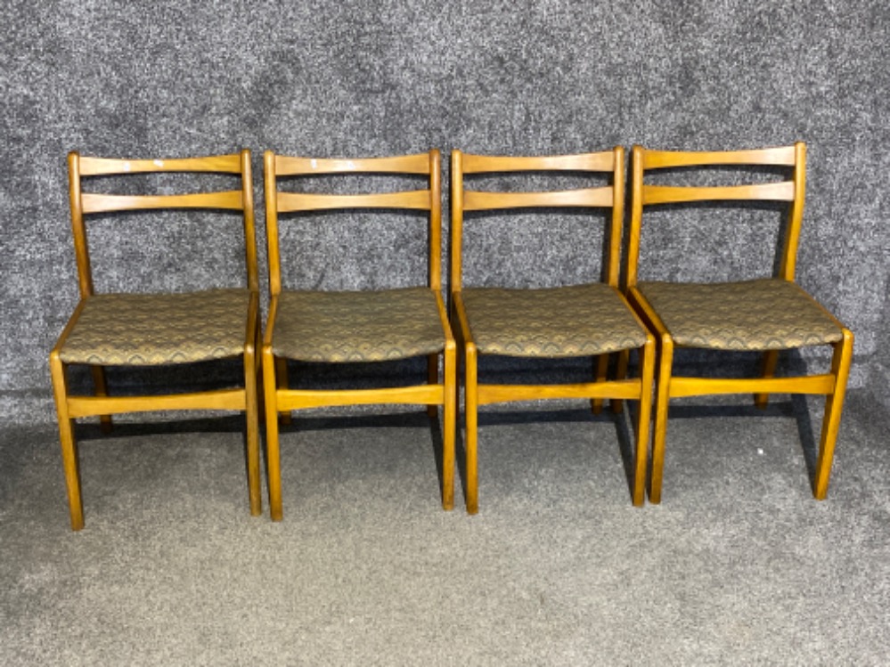 Set of 4 Vintage teak framed dining chairs