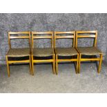 Set of 4 Vintage teak framed dining chairs