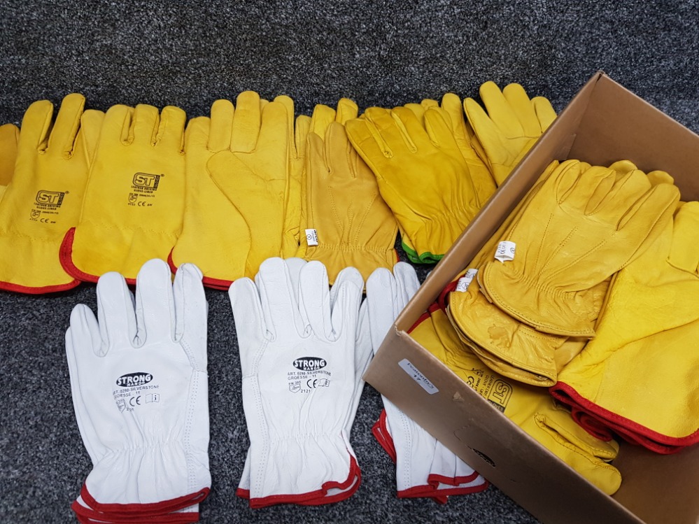 18 pairs of unworn leather driving gloves by Strong Hand