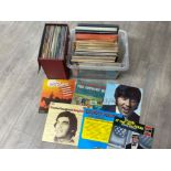 Box & case containing a large quantity of vintage LP records