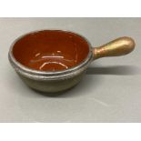 A terracotta pot with 800 standard silver rim stamped Heimerdinger