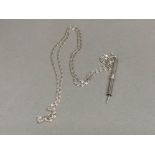 A silver propelling toothpick on silver chain 13.3g