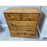 A pine set of five drawers