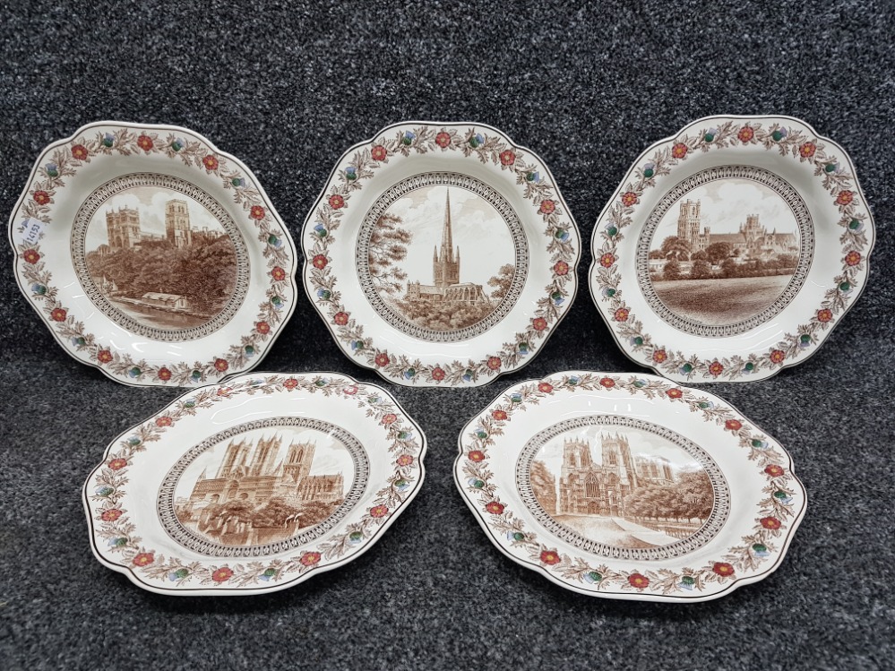 Set of 5 Wedgwood L.N.E.R cathedral seties dessert plates