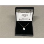 Silver and CZ pendant and silver chain