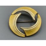 A Norwegian silver and yellow enamel brooch by Bull Jansen