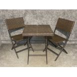 Outdoor folding table and two chairs