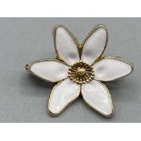 A Danish silver and enamel flower brooch by A Dragsted
