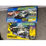 2x boxed Scalextric sets - Digital super GT & Formula One