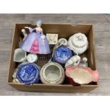 Assorted ceramics to include ringtons, Franklin Mint figure, Aynsley etc