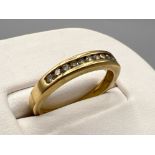 18ct gold diamond half eternity ring. Comprising of 11 round cut diamonds, 2.8g size O