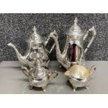 Four piece silver plated tea set by House of Fraser