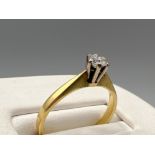 18ct gold diamond solitaire ring. Comprising of a single round cut diamond set with 6 claw settings,