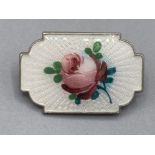 A Norwegian silver and enamel flower brooch by Ivar T Holth