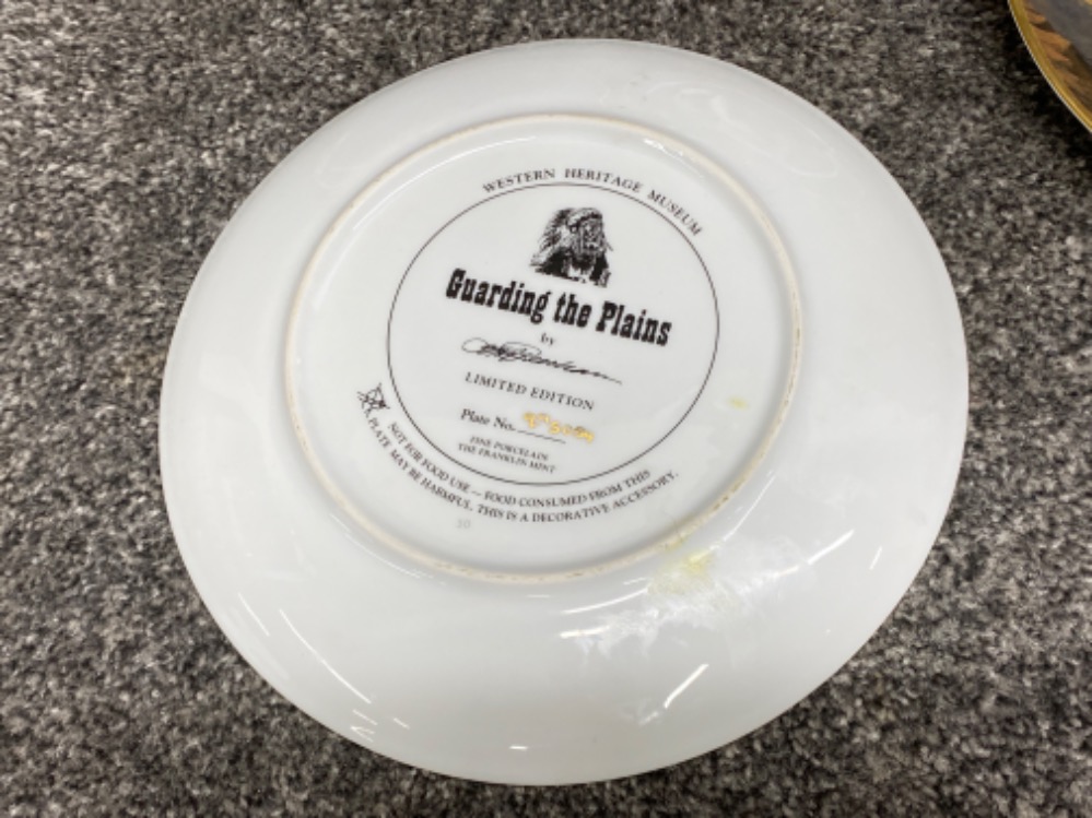 5x limited edition Franklin Mint collectors plates - Western heritage museum (Native American - Image 3 of 3