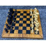Vintage wooden travel chess set (complete)