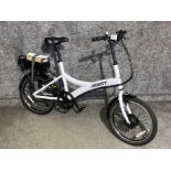 Electric Assist hybrid bike in white, in full working condition with charger & keys, excellent