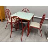 Job lot of Cafe table & chairs includes 5 square tables, 2 round tables, 3 stools & 31 stackable