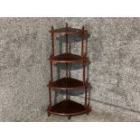 Reproduction mahogany 4 tier corner what-not stand