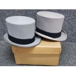 2x grey top hats Lincoln Bennett & Co - London