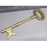 Very large & heavy brass display key 14" long