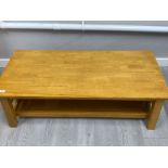 Light oak two tier coffee table - rectangular shaped