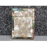 A Victorian mother of pearl & paua card case