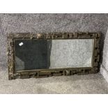 Rectangular shaped mirror with chrome effect block style frame, 107x50cm