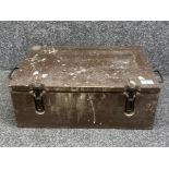 Vintage wood metal lined ammunition box