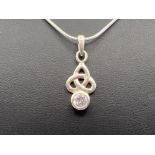 Silver 925 celtic style cz pendant and chain