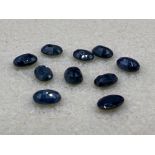 10 x faceted oval cut natural blue sapphire stones 9.70cts