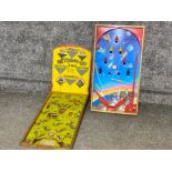 2x vintage bagatelle games - Ketch-m-up & rocket themed