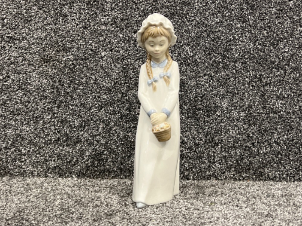 Nao by Lladro, girl with basket.