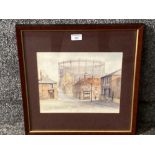 A watercolour depicting Walker Newcastle indistinctly signed