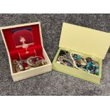 2 lots of costume jewellery including musical box