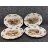 Four meat plates by Broadhurst Bros Burslem depicting pheasants