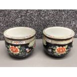 A pair of miniature Cetem Ware Chinese style jardinieres no 2848 8cm high