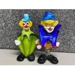 2 vintage Murano glass clowns