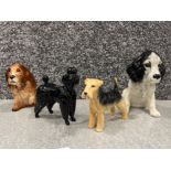 Beswick poodle, fox terrier and 2 others dog ornaments