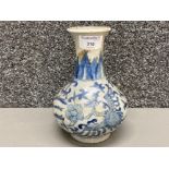 A Chinese provincial blue and white vase with Phoenix design and six character mark to base 19cm