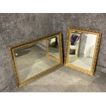 Two bevelled gilt wall mirrors