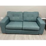 2x seater upholstered sofa - turquoise