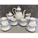 Zajecar Yugoslavia Porcelain Tea Set, Vintage 17 Pieces Unused