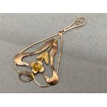 9ct rose gold art nouveau pendant, 1G